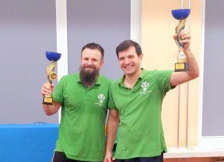 I. Mumgaudis ir S. Valkauskas apgynė stalo teniso dvejetų čempionų titulus