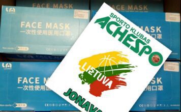 SPORTO KLUBAS „ACHESPO“ DOVANOJA APSAUGINES KAUKES!