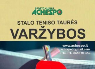 Achemieti!, stalo teniso turnyras vyks gegužės 5 d.