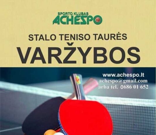 Achemieti!, stalo teniso turnyras vyks gegužės 5 d.